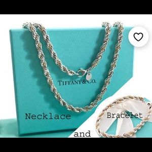 Tiffany twisted rope chain necklace & bracelet.